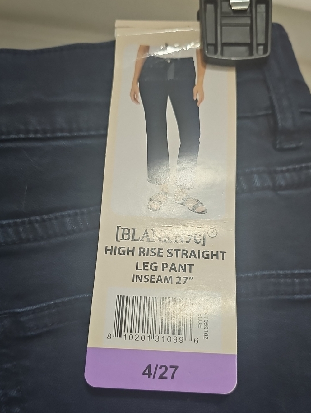 Blank NYC Dark Navy High-Rise Straight Leg Jeans